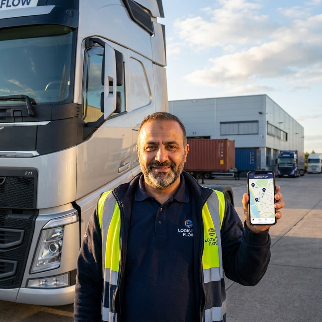Truck driver on the road